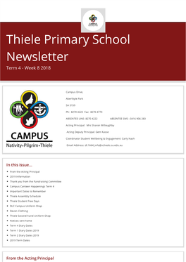 Thiele Primary School Newsletter Term 4 - Week 8 2018