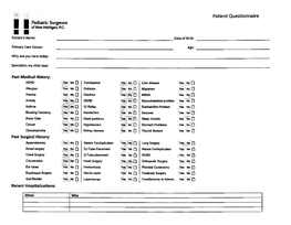 Pediatric Surgeons of West Michigan, PC Review of Systems