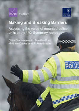 Assessing the Value of Mounted Police Units in the UK: Summary Report