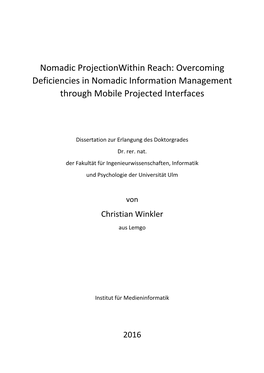 Overcoming Deficiencies in Nomadic Information Management Through Mobile Projected Interfaces