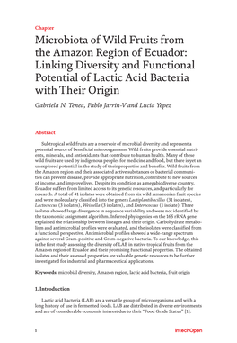 Linking Diversity and Functional Potential of Lactic Acid Bacteria with Their Origin Gabriela N