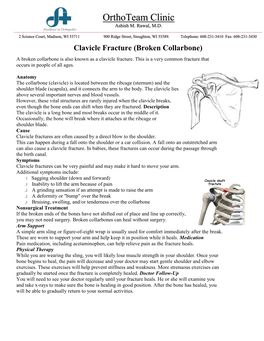 Clavicle Fracture (Broken Collarbone)