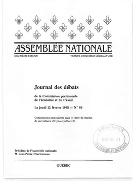 Assemblee Nationale Deuxième Session Trente-Cinquième Législature