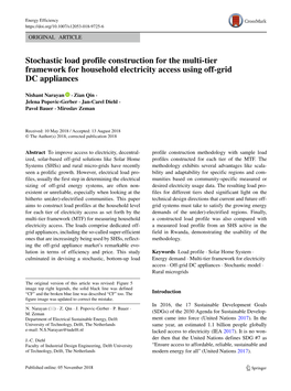 Stochastic Load Profile Construction for the Multi-Tier Framework for Household Electricity Access Using Off-Grid DC Appliances