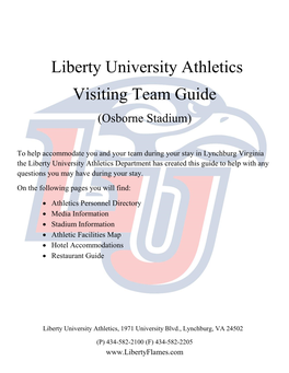 Liberty University Athletics Visiting Team Guide (Osborne Stadium)