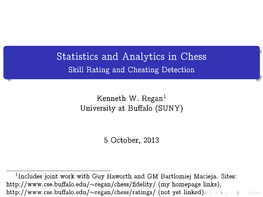 Statistics and Analytics in Chess