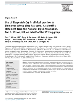 Use of Lipoprotein(A) in Clinical Practice: a Biomarker Whose Time Has Come