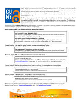 Cuny Open Access Week.Pdf