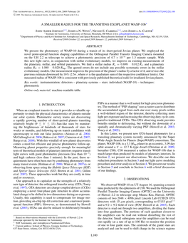 A SMALLER RADIUS for the TRANSITING EXOPLANET WASP-10B∗