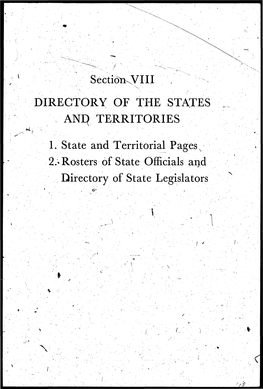 Rosters of State Officials and Difectory of State Legislators N «:R