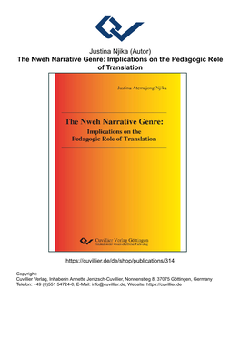 The Nweh Narrative Genre: Implications on the Pedagogic Role of Translation