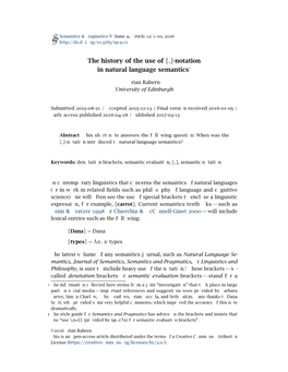 The History of the Use of [[.]]-Notation in Natural Language Semantics