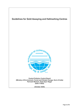 Guidelines for Gold Assaying and Hallmarking Centres