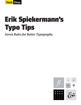 Erik Spiekermann's Typo Tips