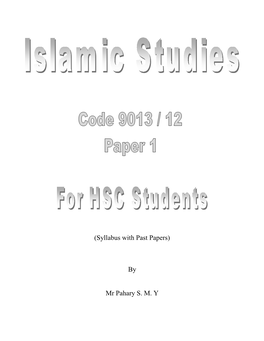 Islamic Studies HSC Paper 1-Syllabus-9013.12