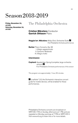 Copland Appalachian Spring (Complete, Large Orchestra Version) First Philadelphia Orchestra Performances of This Version