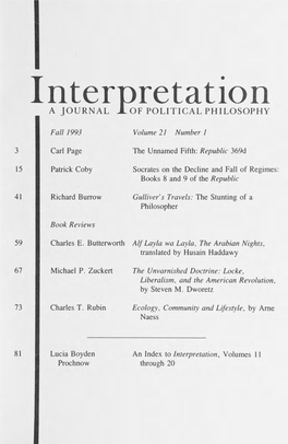 Interpretation: a Journal of Political Philosophy