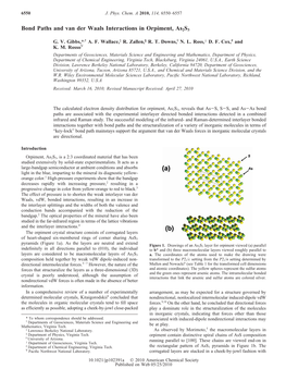 Bond Paths and Van Der Waals Interactions in Orpiment, As2s3