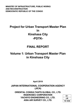 Project for Urban Transport Master Plan in Kinshasa City -PDTK
