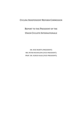 Cycling Independent Reform Commission's Report