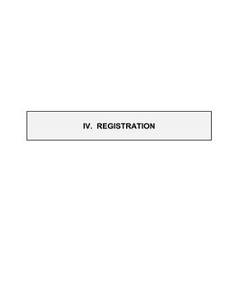 Iv. Registration