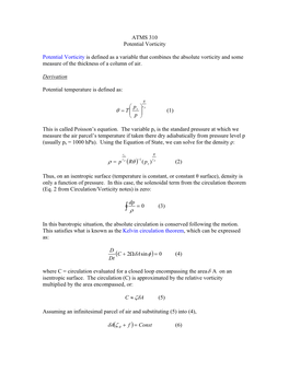 Potential Vorticity