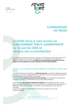 Le SSIAD Sèvre & Loire Évolue En ETABLISSEMENT PUBLIC