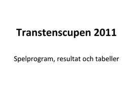 Transtenscupen 2011