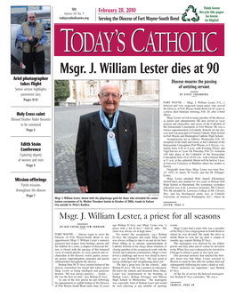 Msgr. J. William Lester Dies at 90