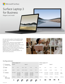 Surface Laptop 3 Factsheet