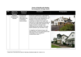 Parish of Aldcliffe with Stodday Non-Designated Heritage Assets