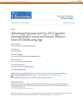 Advertising Exposure and Use of E-Cigarettes Among Female