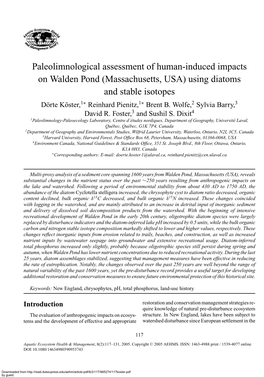 Paleolimnological Assessment of Human