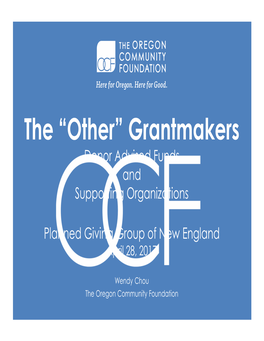 Grantmakers Donor Advised Funds and Supporting Organizations