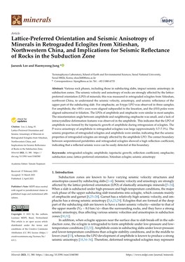 Lattice-Preferred Orientation and Seismic Anisotropy of Minerals in Retrograded Eclogites from Xitieshan, Northwestern China, An