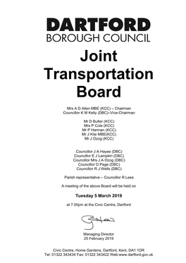 (Public Pack)Agenda Document for Joint Transportation Board, 05/03