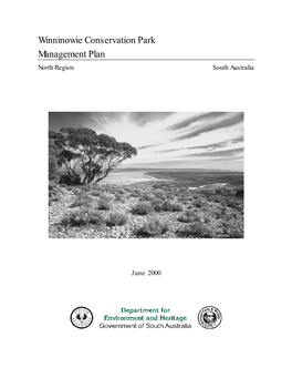 Winninowie Conservation Park Management Plan, Adelaide, South Australia”