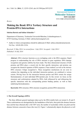 DNA Tertiary Structure and Protein-DNA Interactions