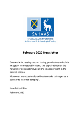 February 2020 Newsletter