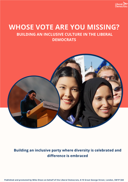 Whose Vote Are You Missing? Building an Inclusive Culture in the Liberal Democrats