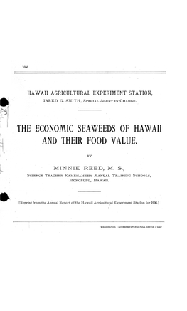 The Economic Seaweeds of Hawaii and Their Food Value