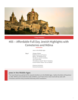 Affordable Full Day Jewish Highlights with Cemeteries and Mdina