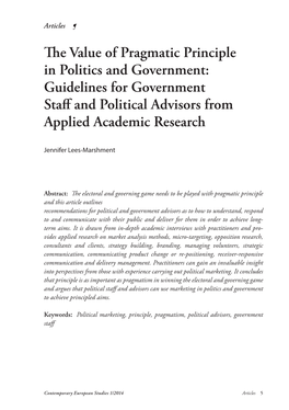 Guidelines for Government Staff and Political Advisors from Applied