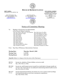 Committee Meeting Agenda (Continued)