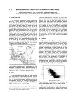 Enso and Nao Signals on the Isthmus of Tehuantepec Winds