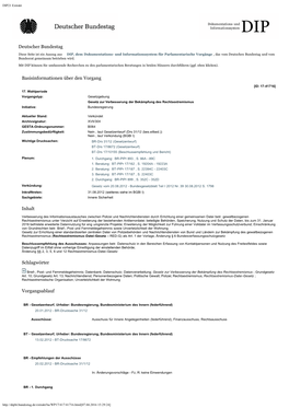 Parlamentsmaterialien Beim DIP (PDF, 40KB