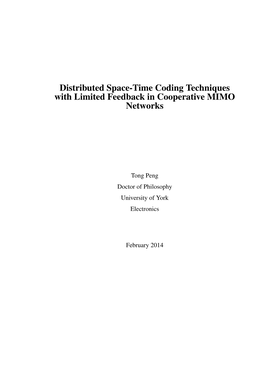 Distributed Space-Time Coding Techniques with Limited Feedback in Cooperative MIMO Networks