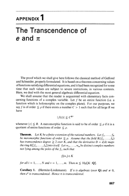 The Transcendence of E and N