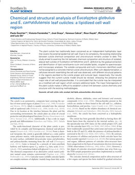 Chemical and Structural Analysis of Eucalyptus Globulus and E