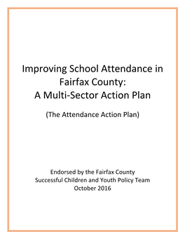 Improving School Attendance in Fairfax County: a Multi-Sector Action Plan